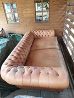 Chesterfield grote leren bank, Huis en Inrichting, Ophalen, Gebruikt, Vierpersoons of meer, Leer