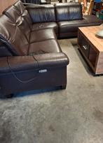 Lederen hoeksalon met 1 relax in goede staat, Ophalen