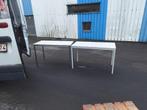 2 bijna identieke tafels te koop!, Ophalen, Gebruikt, 100 tot 150 cm, Rechthoekig