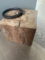 Deurstopper massief hout met ring -Robuust- Vierkant, Nieuw, Binnen, Ophalen of Verzenden