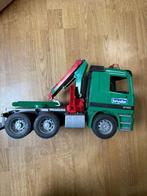 Groene vrachtwagen met soort kraan op, Kinderen en Baby's, Speelgoed |Speelgoedvoertuigen, Ophalen of Verzenden, Gebruikt