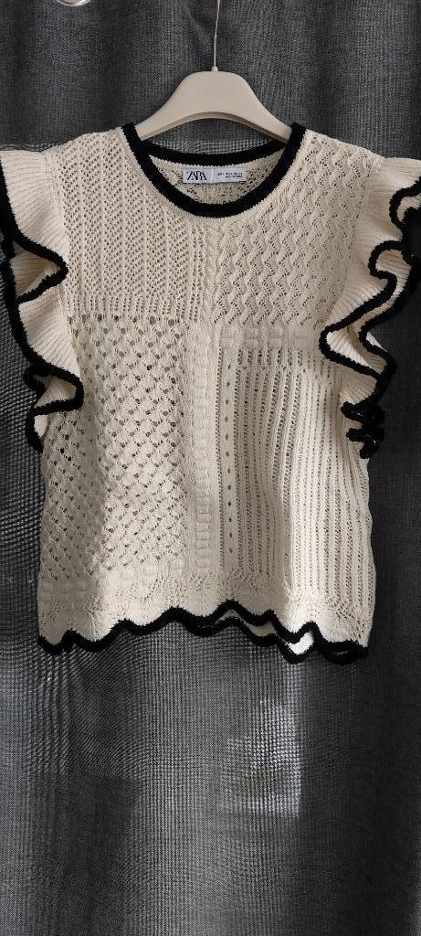 truitje / pull Zara / briewerk, Kleding | Dames, Truien en Vesten, Zo goed als nieuw, Maat 38/40 (M), Zwart, Verzenden