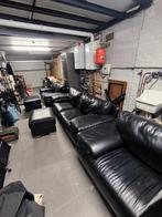 Complete zetel set Zwart leer, Ophalen, Leer