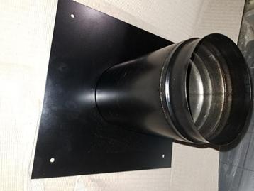 Plaque neuve de finition bas tubage cheminée 130mm noir