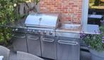 Grote inox buitenkeuken bbq met water kraan en gas fornuis, Ophalen, Gebruikt, Gas, Vrijstaand