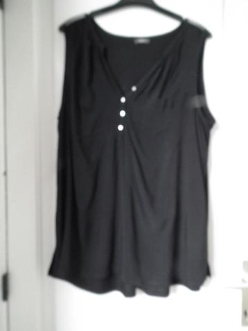 Mouwloze blouse, zwarte kleur, voor dames. XL (C&A)