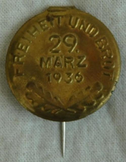 Speld / Tinnie / Dagspeld, Verkiezingsdag Reichstag 1936.(2), Verzamelen, Militaria | Tweede Wereldoorlog, Overige soorten, Overige typen