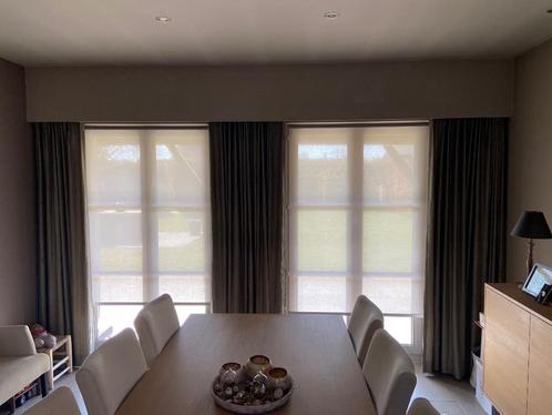 Overgordijnen, Huis en Inrichting, Stoffering | Gordijnen en Lamellen, Gebruikt, 150 tot 200 cm, 100 tot 150 cm, Grijs, Groen