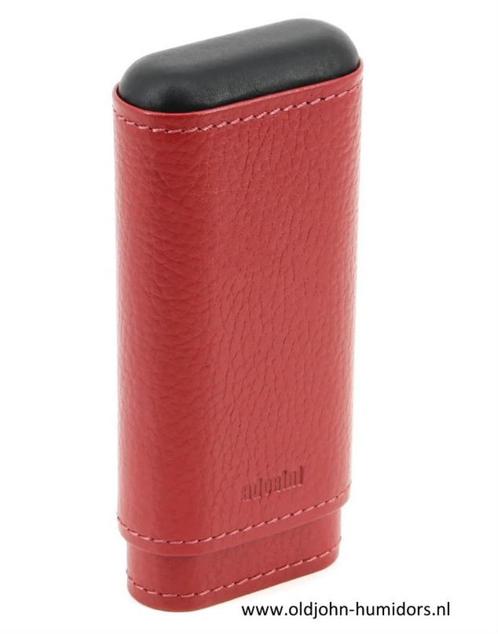 SK04MR ADORINI SIGARENKOKER LEER MAGNA ROOD  CAP. 3 SIGAREN, Verzamelen, Rookartikelen, Aanstekers en Luciferdoosjes, Nieuw, Tabaksdoos of Verpakking