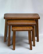 Tables gigognes en chêne massif., Maison & Meubles, Tables | Tables d'appoint, Enlèvement, Comme neuf, Bois