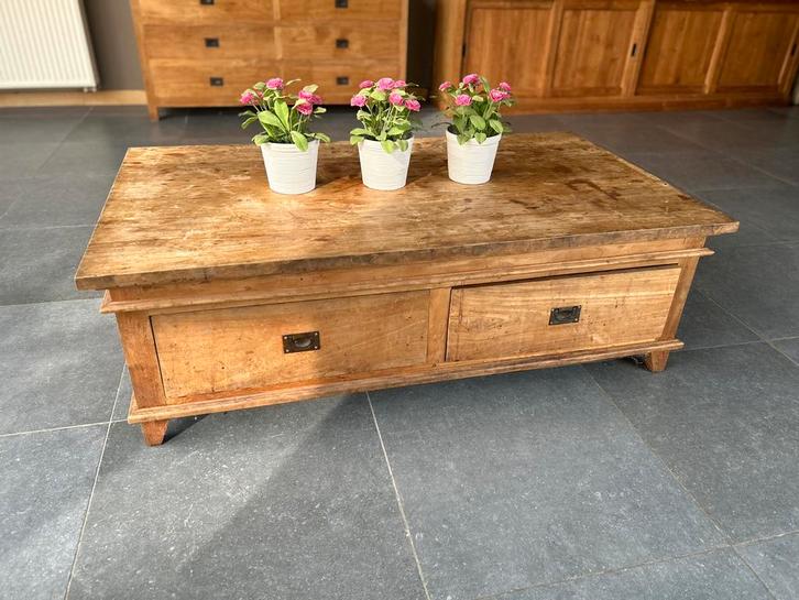 Cottage salontafel gemaakt van teak - merk: Gold Star, Huis en Inrichting, Tafels | Salontafels, Gebruikt, 50 tot 100 cm, 100 tot 150 cm