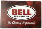 Metalen BELL HELMETS vintage look wandplaat - 20x30cm, Verzamelen, Nieuw, Reclamebord, Ophalen of Verzenden