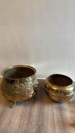 Pots à charbon et jardinières anciens en laiton (lot de 2), Antiquités & Art, Enlèvement, Cuivre