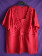 Mooie zomerblouse met korte mouwen rood Crealine By Daxon., Rouge, Crealine By Daxon, Taille 46/48 (XL) ou plus grande, Enlèvement ou Envoi