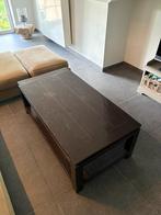 Massieve salontafel – donker hout – 125 x 65 x 45 cm, Ophalen, Gebruikt, 100 tot 150 cm, 50 tot 100 cm