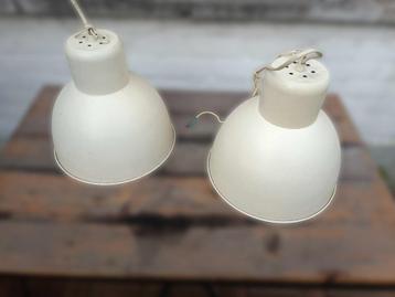 2x Hanglamp industrieel wit