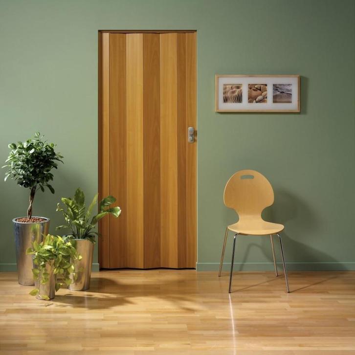 NU Grosfillex Spacy vouwdeur zonder glas kleur beuken 84x205, Antiek en Kunst, Antiek | Kantoor en Zakelijk, Ophalen of Verzenden