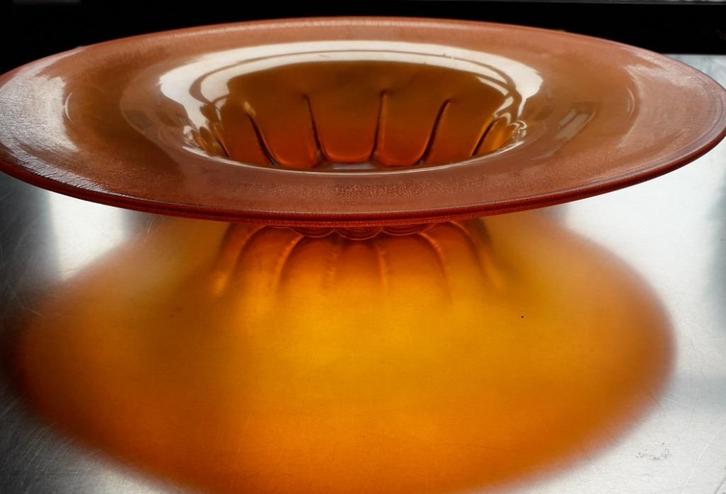 oranje iriserende 'myra' schaal - WMF - kristal, Antiek en Kunst, Antiek | Glaswerk en Kristal, Ophalen of Verzenden