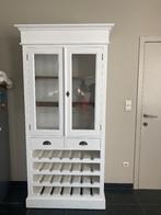 Vitrine blanche avec casier à vin, Maison & Meubles, 25 à 50 cm, Avec tablette(s), Enlèvement, Utilisé