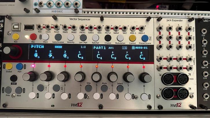 Five12 Vector eurorack modular sequencer + jack expander, Muziek en Instrumenten, Soundmodules, Zo goed als nieuw, Overige merken