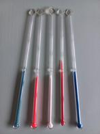 5 glazen retro roerstaafjes., Ophalen of Verzenden