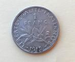 1 voor douche 1912, Frankrijk, Losse munt, Zilver