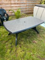 Terrastafel en stoelen, Ophalen, Gebruikt, Rechthoekig, Plastic