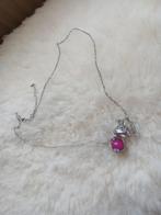 Zilverkleurige halsketting, Verzenden, Nieuw, Roze