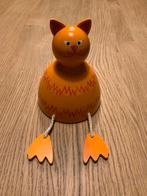 Spaarpot oranje poes in hout. BoiKido., Ophalen, Gebruikt, Hout, Dier