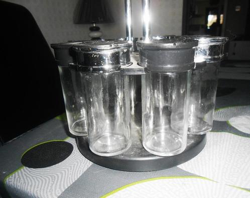 Kleine „" tourniquet "” met kruidenpotjes”, Huis en Inrichting, Keuken | Servies, Zo goed als nieuw, Glas, Ophalen of Verzenden