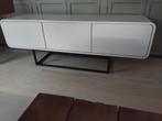 TV meubel met gebogen randen en zwart staal, Ophalen of Verzenden, Gebruikt