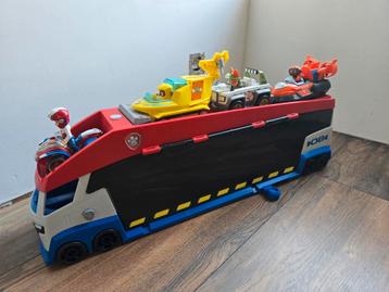 Paw patroller + uitkijktoren en veel auto's en figuren, Enlèvement, Comme neuf