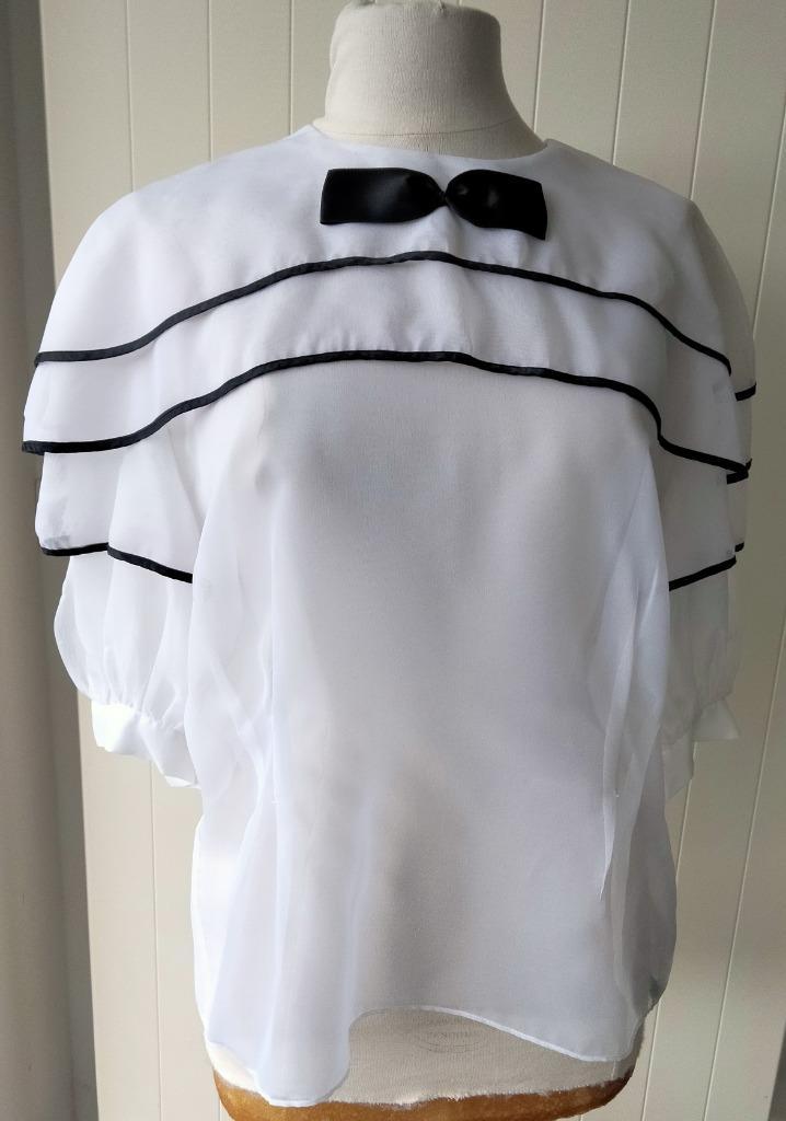 Nouvelle Couture blouse in witte voile voor dames T: 42/44, Kleding | Dames, Blouses en Tunieken, Zo goed als nieuw, Maat 42/44 (L)