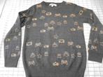 Leuke bruine trui met "game" figuurtjes maat122    Besties, Kinderen en Baby's, Jongen of Meisje, Trui of Vest, Nieuw, Besties