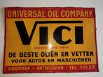 panneau publicitaire 1935 vici olie antwerpen, Utilisé, Enlèvement ou Envoi, Panneau publicitaire