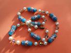 Collier vintage en perles de verre de Murano, Bijoux, Sacs & Beauté, Enlèvement ou Envoi, Bleu
