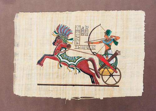 Grote papyrus 'Farao on his Chario' (65 x 45) NIEUW!, Huis en Inrichting, Woonaccessoires | Wanddecoraties, Nieuw, Ophalen of Verzenden