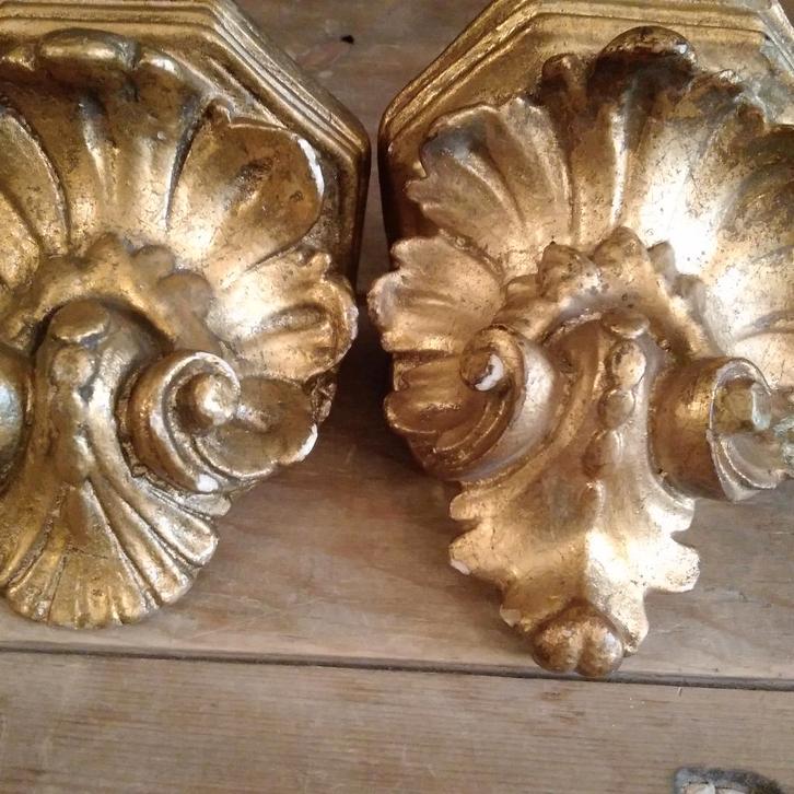 Consoles murales vintage en plâtre. 2 pièces, Antiquités & Art, Curiosités & Brocante, Envoi