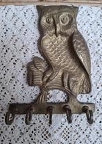 Vintage Frans bronzen uilen handdoekrekje /  sleutelrekje, Antiek en Kunst, Ophalen of Verzenden