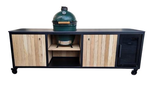 Buitenkeuken 273cm incl Big Green Egg, Tuin en Terras, Buitenkeukens, Nieuw, Houtskool, Vrijstaand, Verzenden