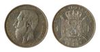 13833 * LEOPOLD II * 1 frank 1886 over 1866, Verzenden, Zilver