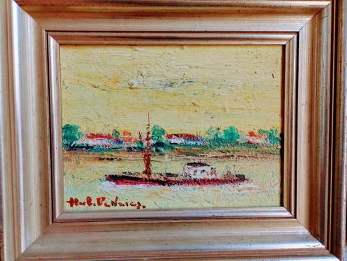 Hubert de Vries  1889 - 1979  Schelde met binnenvaartschip, Antiek en Kunst, Kunst | Schilderijen | Klassiek, Verzenden