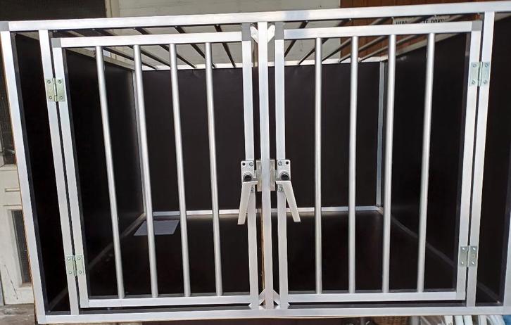 Hondenbench , dubbele , aluminium Nieuw, Dieren en Toebehoren, Hondenhokken, Nieuw, Hondenkennel, Ophalen