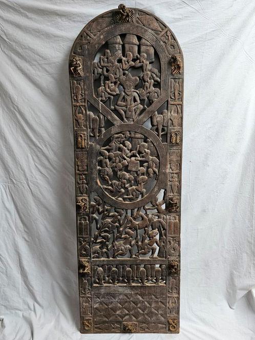 grote Bamoun-deur in hout en koper. hoogte 172cm/56cm, Antiek en Kunst, Kunst | Niet-Westerse kunst, Ophalen of Verzenden