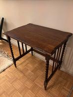 Massief eiken tafeltje met gedraaide poten, Antiek en Kunst, Ophalen