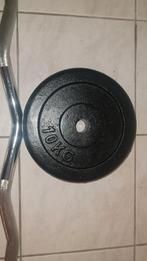 Halterstang en gewichten, Sport en Fitness, Fitnessmaterialen, Ophalen, Zo goed als nieuw, Halterschijven