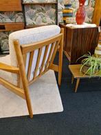 Vintage fauteuil 70s beige boucle, Ophalen, Gebruikt, Vintage
