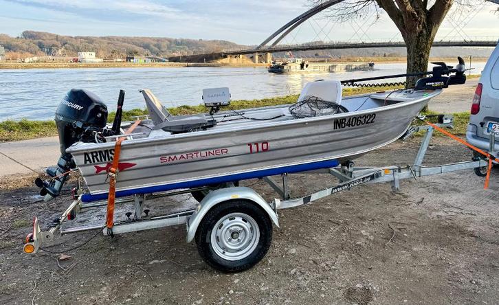 Boot/boot Smartliner 110 + Mercury 9,9 pk, Watersport en Boten, Vis- en Consoleboten, Gebruikt, Tot 10 pk, 3 tot 6 meter, Benzine