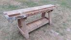 Oude / antieke werkbank 2m20 breed, Ophalen, Gebruikt