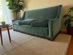 vintage groenblauwe driezit / canapé / zetel met franjes, Antiek en Kunst, Ophalen of Verzenden